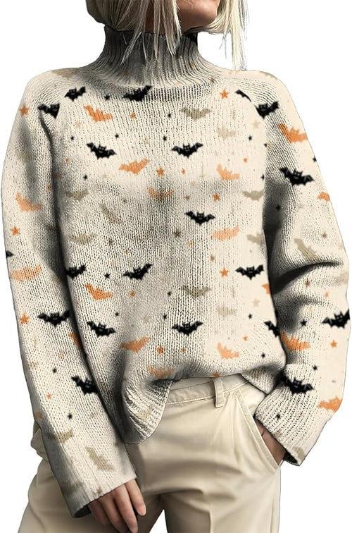 Womens Turtleneck Sweater Western Knitted Pullover Business Casual Fall Sweater Pullover Trendy Vacation Clothes